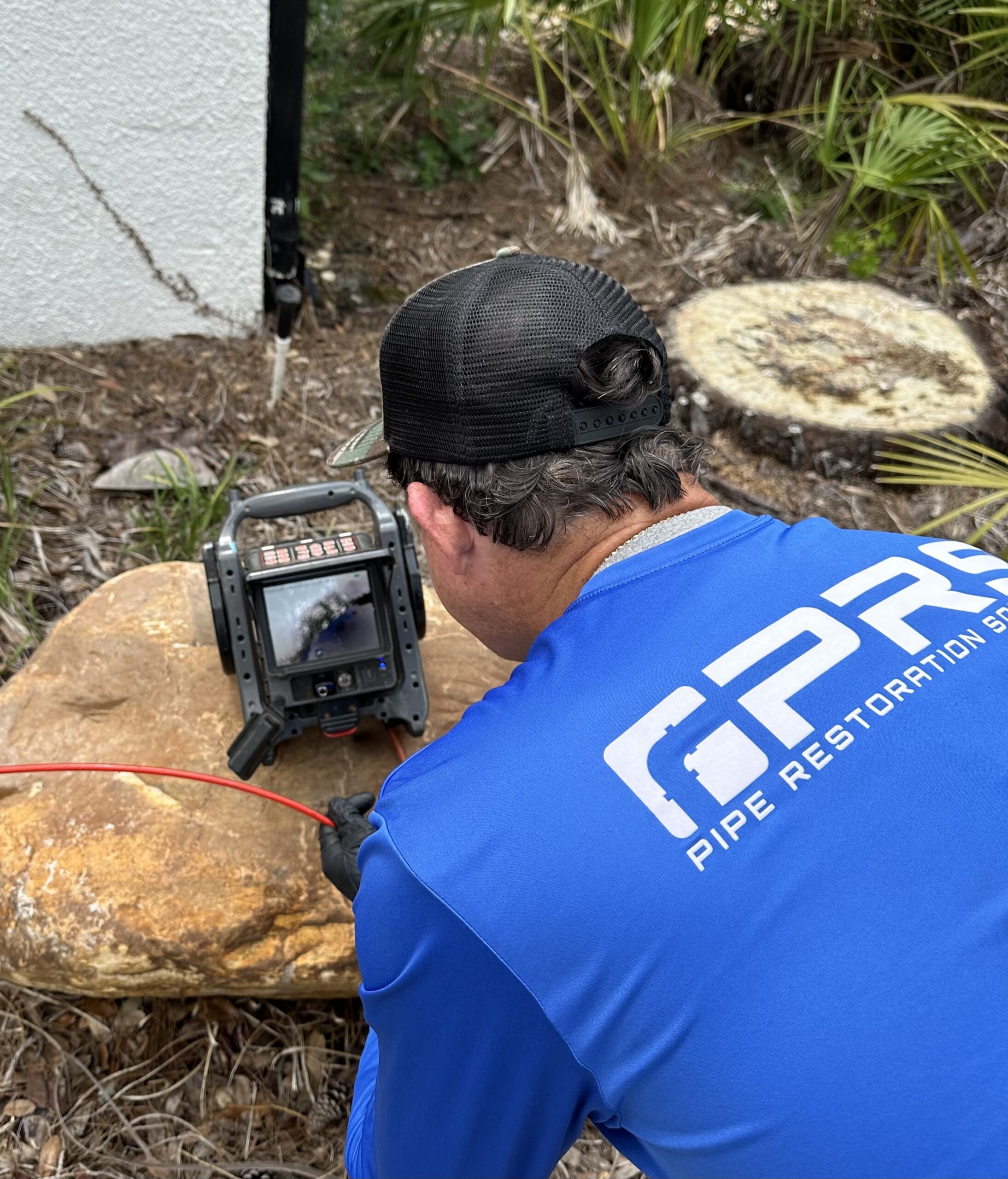 Camera inspection before sewer pipe repair in Florida