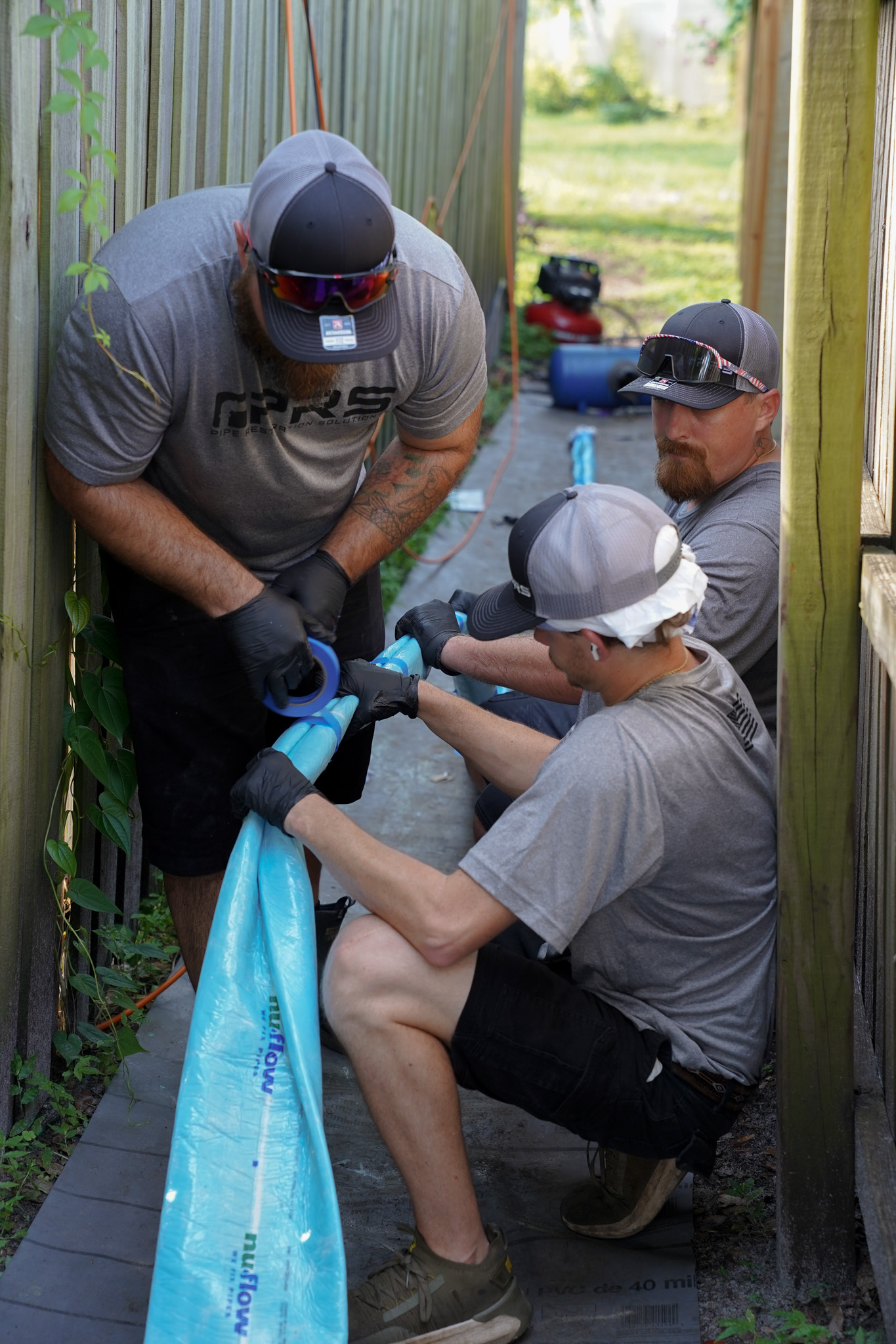 PRS performing trenchless pipe lining in California