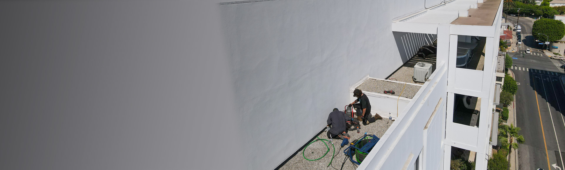 PRS technicians performing roof vent pipe repair in California