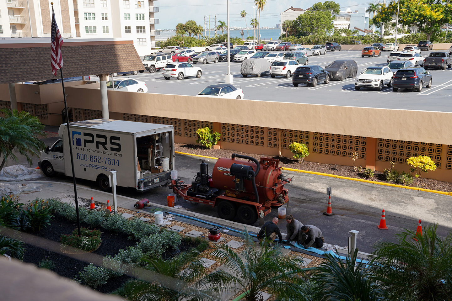 PRS experts preparing for CIPP lining in Irvine, CA