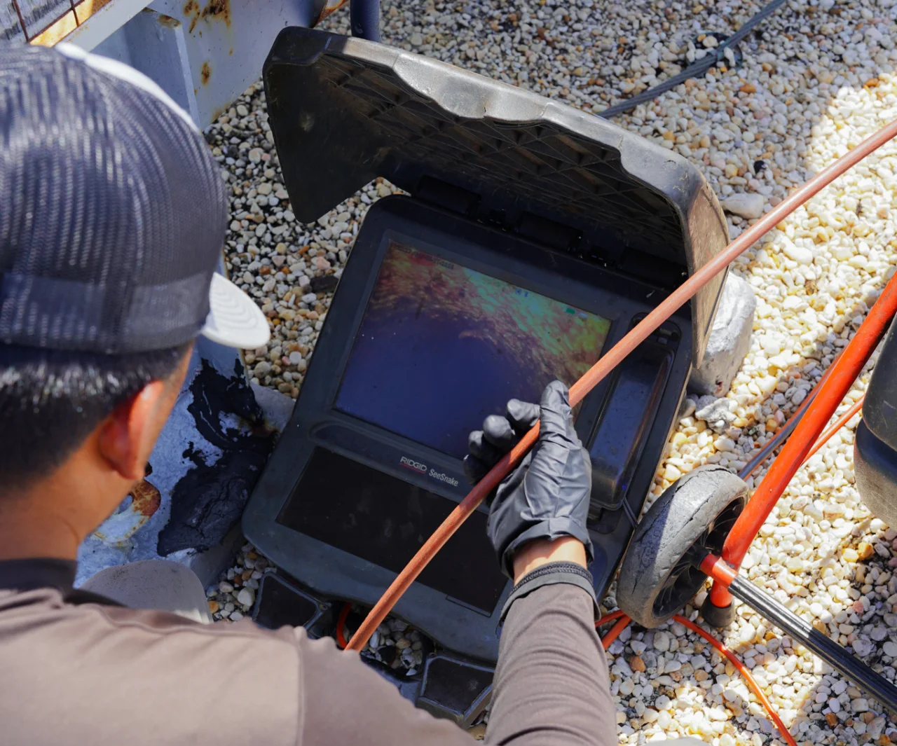 PRS performing a camera inspection before sewer cleaning in Fullerton, CA